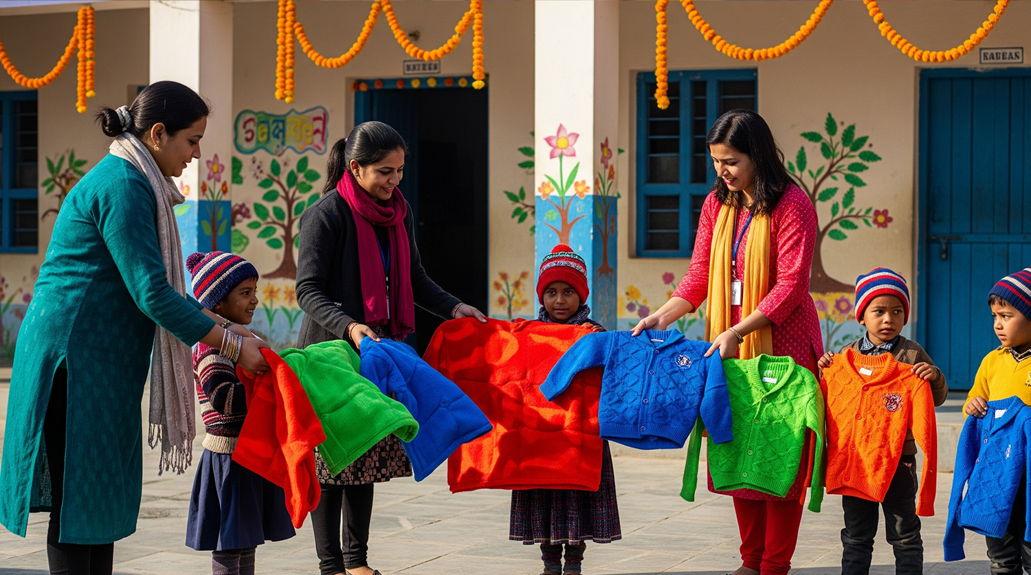 Distribution of Winter Essentials to School Children